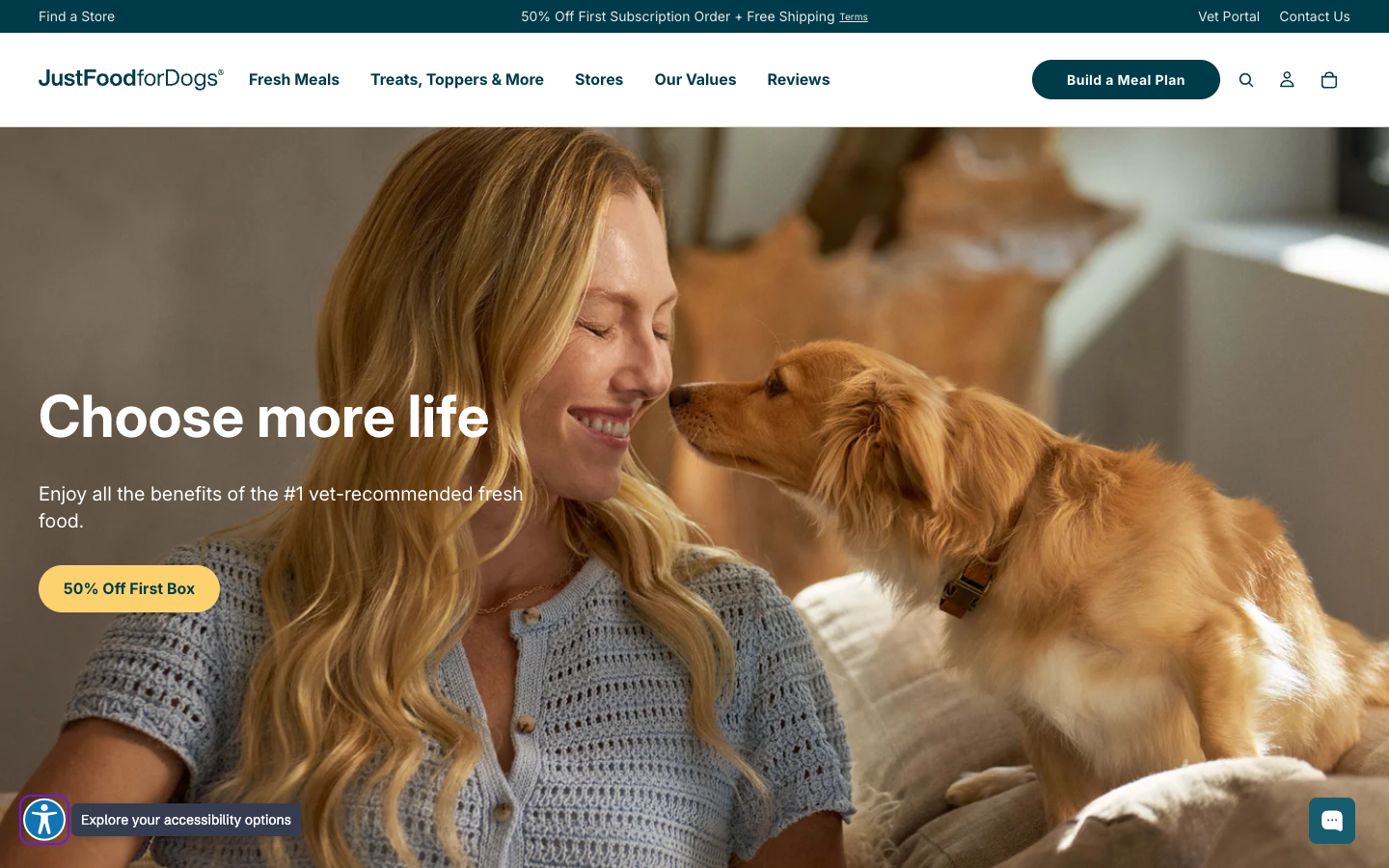 justfoodfordogs.com as it is today
